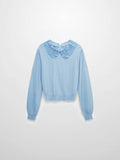 Crew Neck Pebbled Sweater-Light Blue