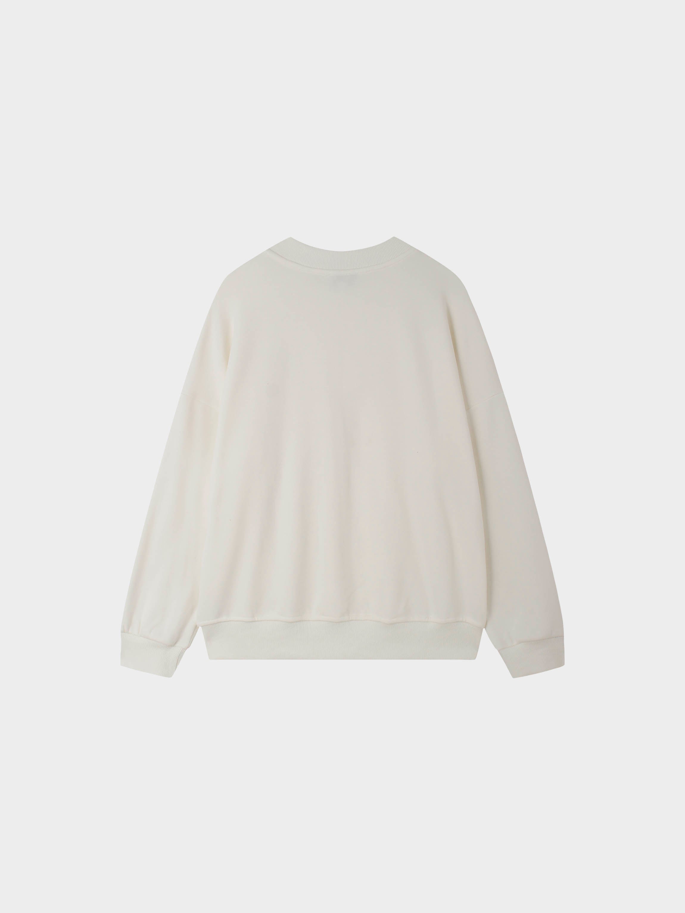 Plain Sweatshirt-Cream