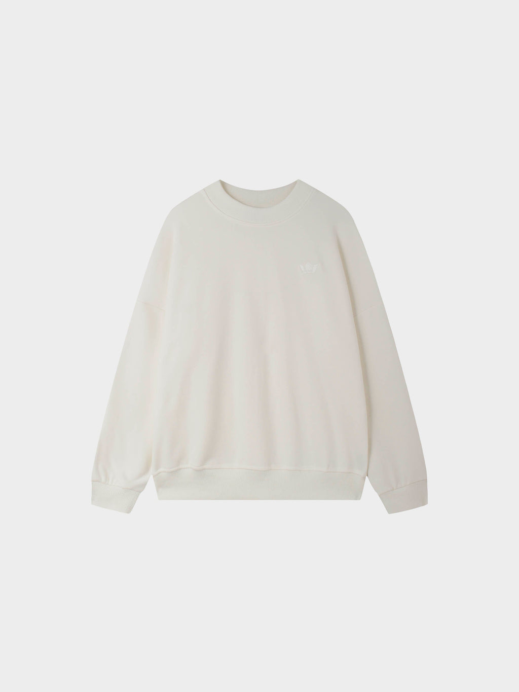 Plain Sweatshirt-Cream