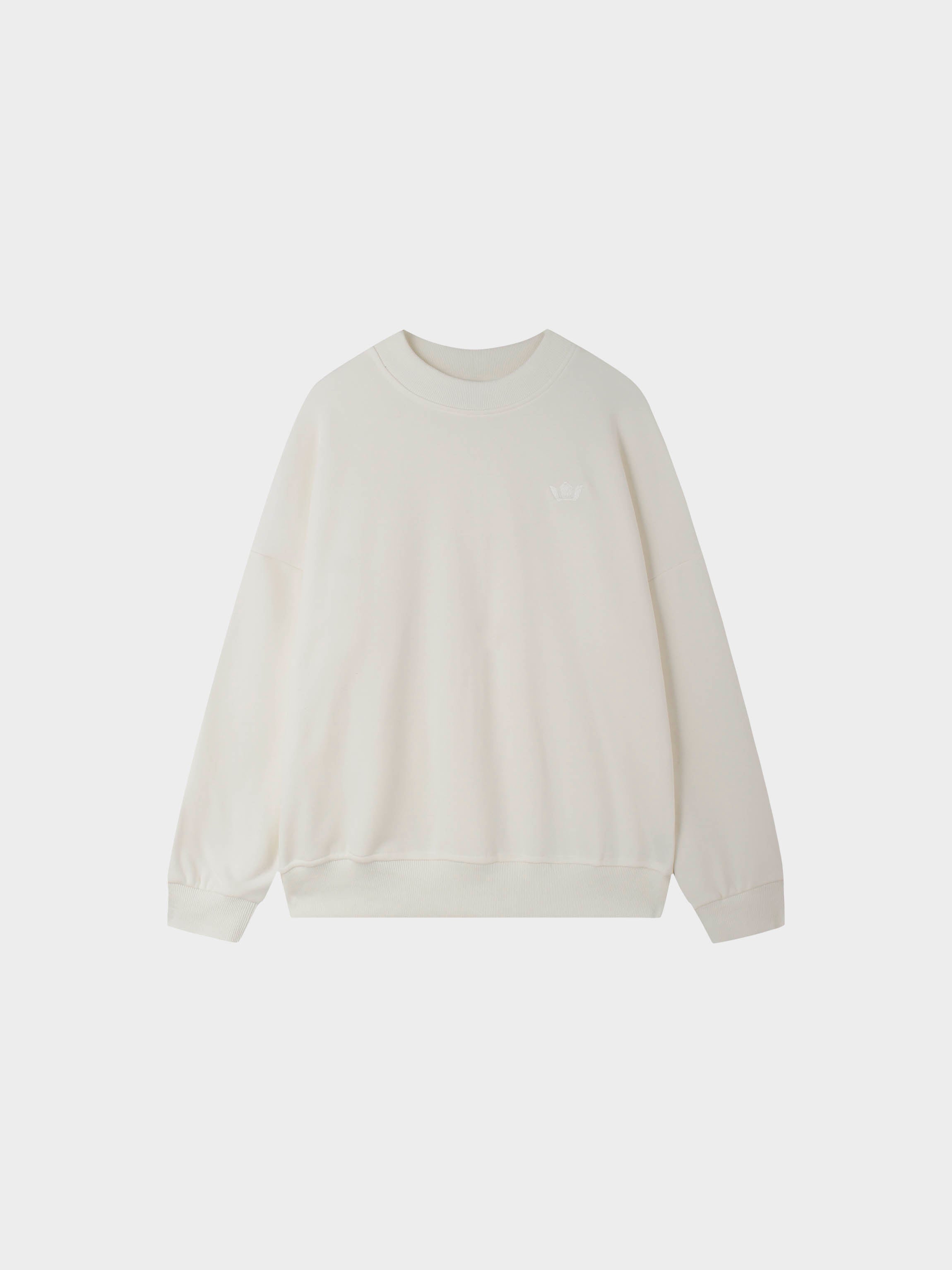 Plain Sweatshirt-Cream