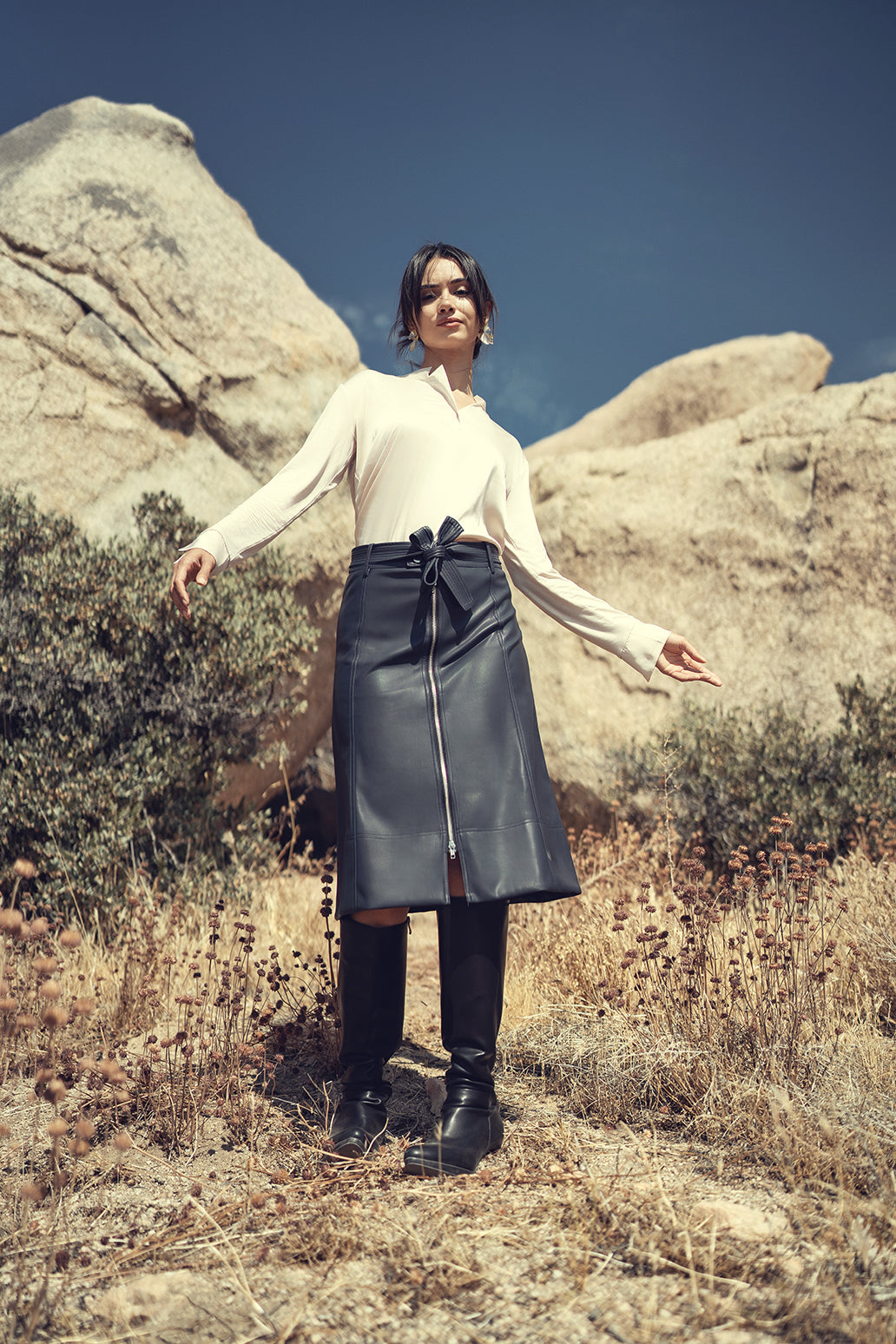 Leather Zipper Skirt